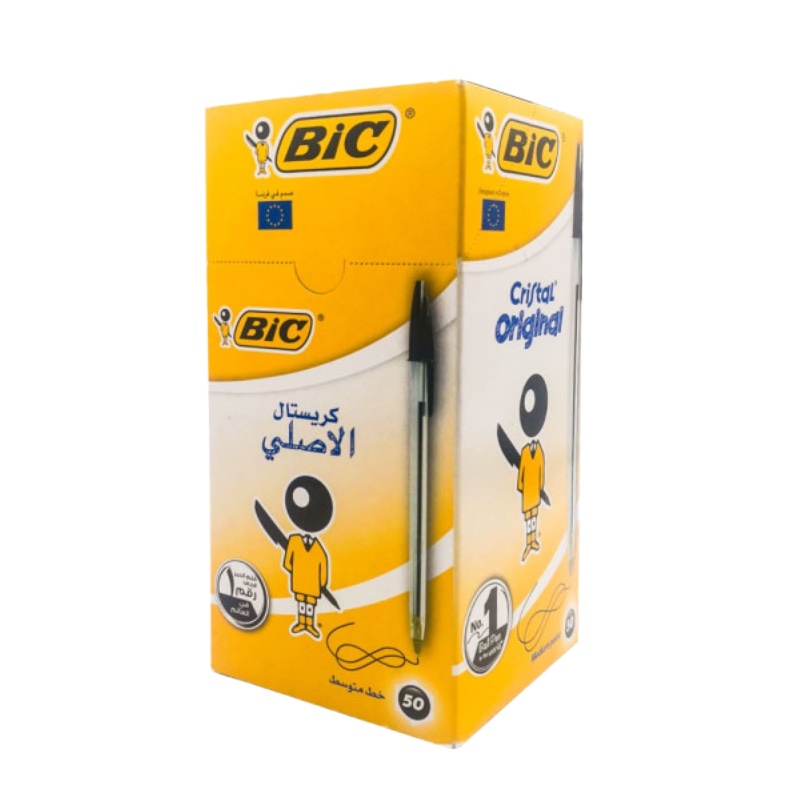 paquet-de-50-stylo-bic-cristal-original-couleur-noir Stylo Bic Noir - Image 1